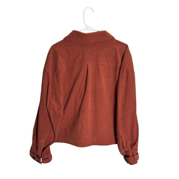 Avec Les Filles Corduroy Cropped Shacket Sz L Oversized Workwear Utility Jacket - Picture 5 of 12